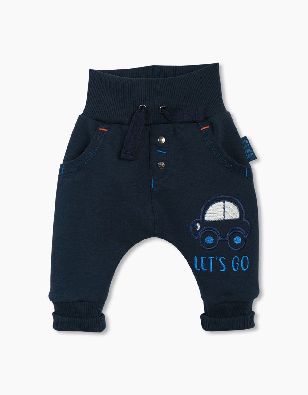 Baggy hlače z vezenim avtomobilčkom Lets go