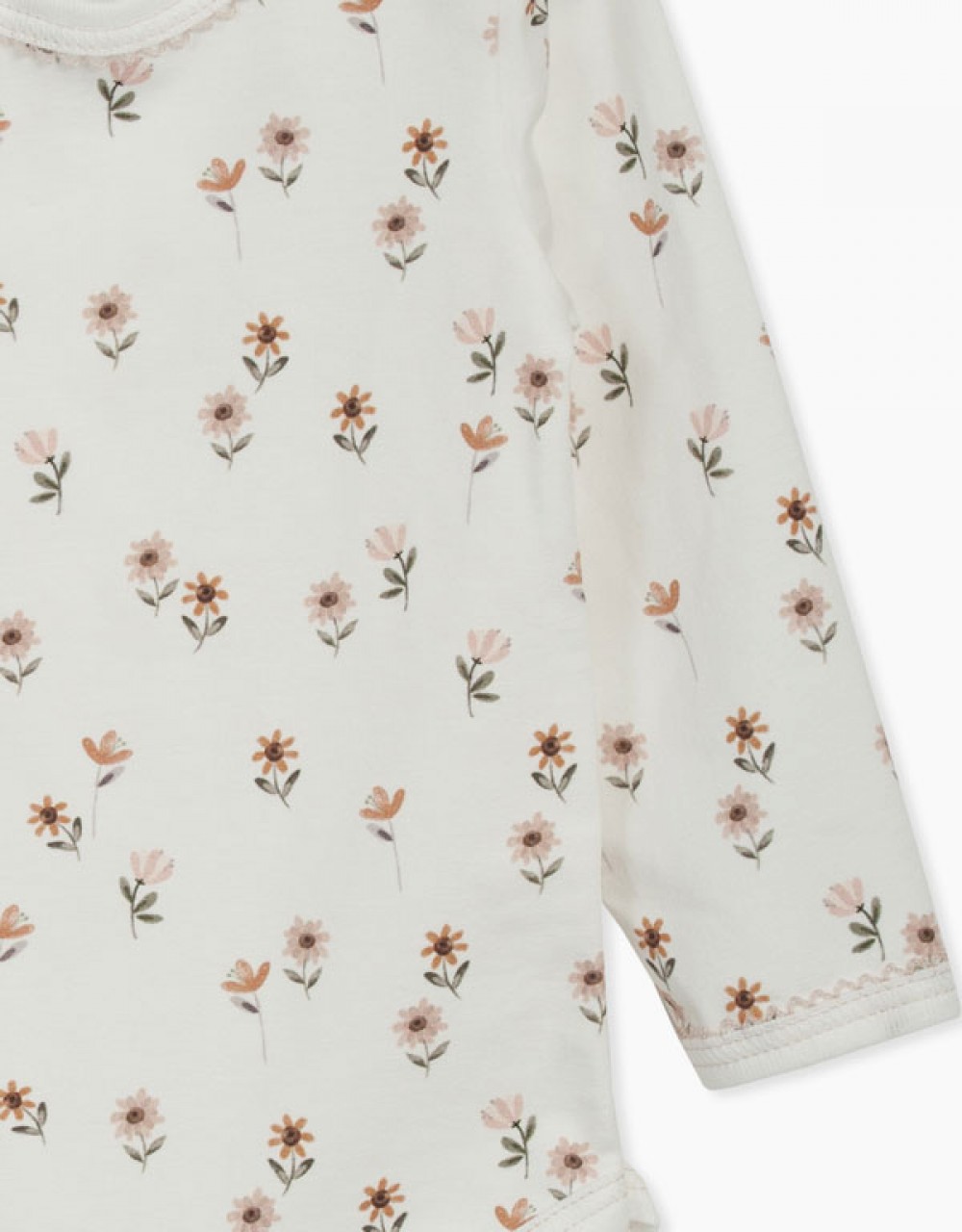 Bodi dolgi rokav s potiskom ljubkih rožic