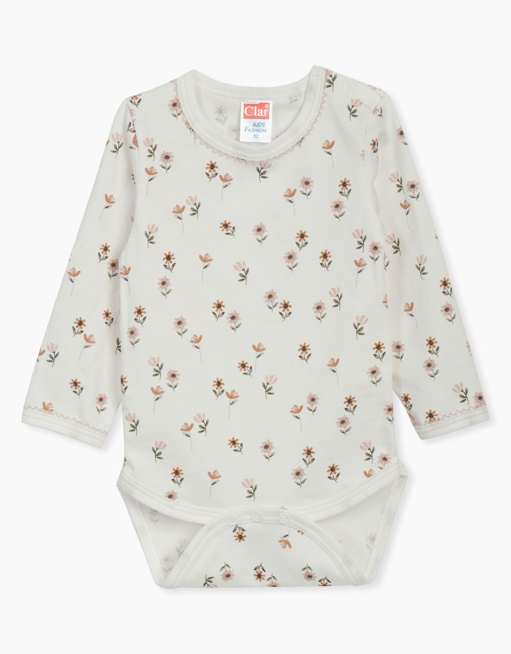 Bodi dolgi rokav s potiskom ljubkih rožic