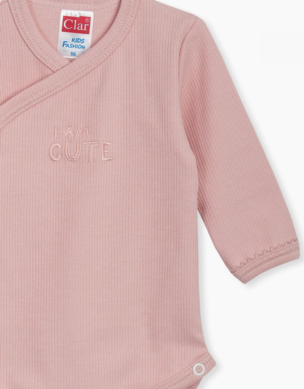 Bodi na preklop dolgi rokav z vezenjem I Am Cute