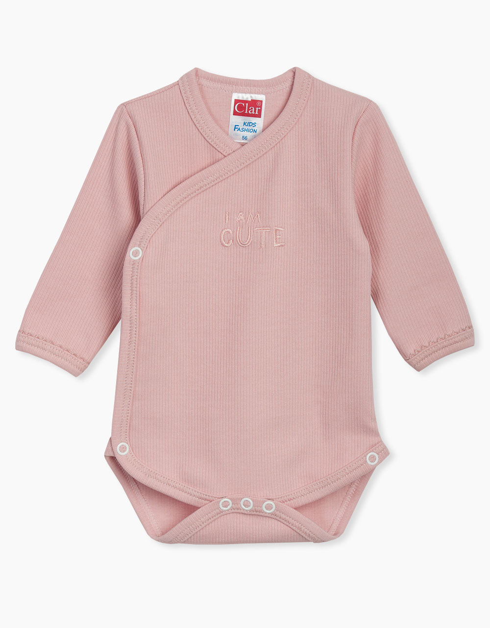 Bodi na preklop dolgi rokav z vezenjem I Am Cute