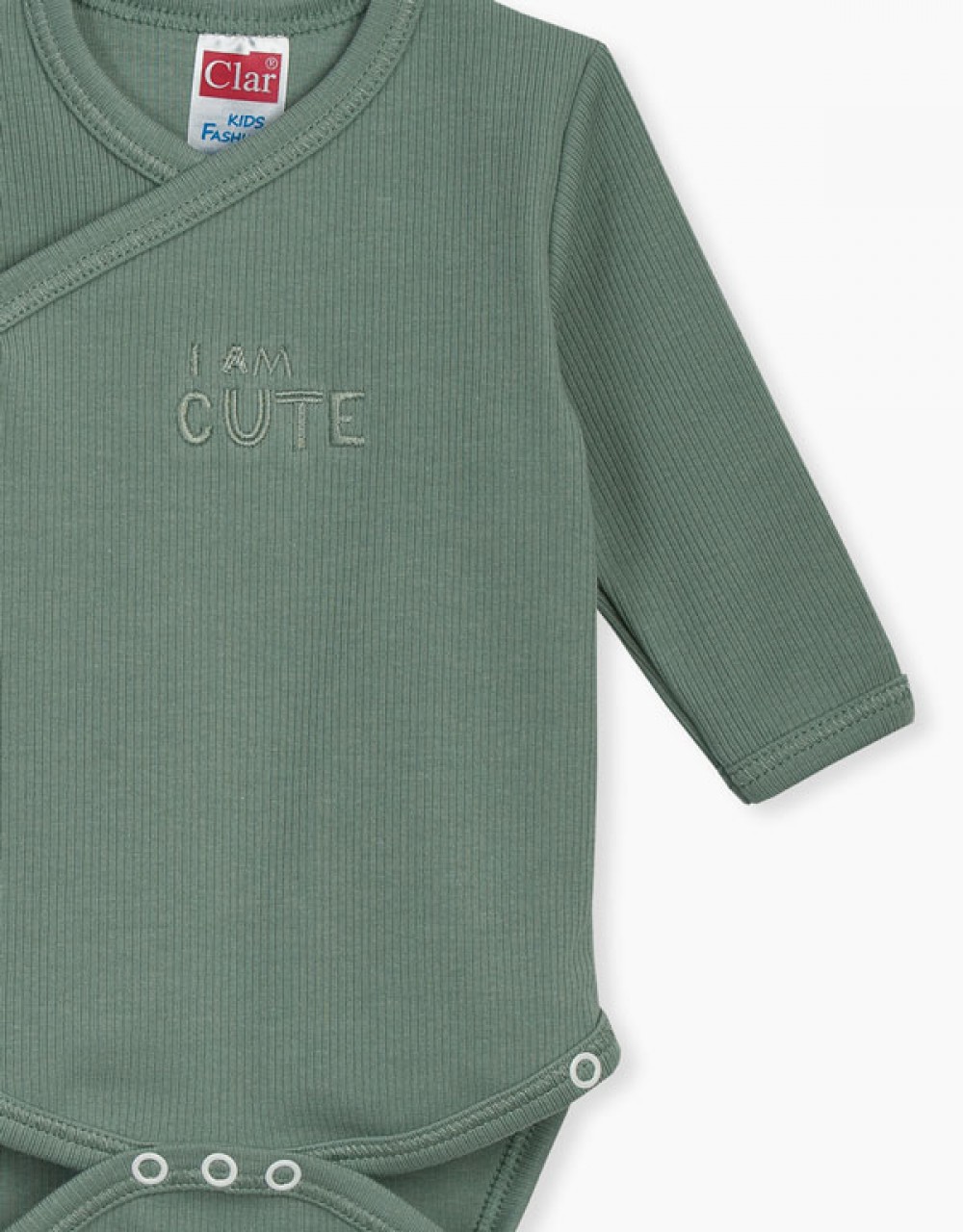 Bodi na preklop dolgi rokav z vezenjem I Am Cute