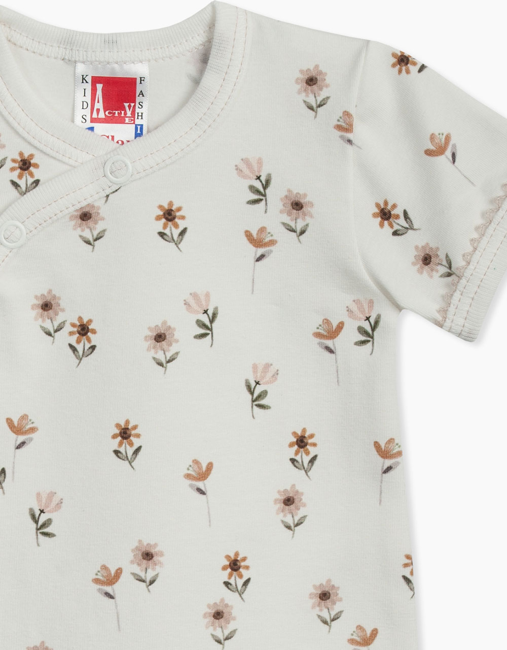 Bodi na preklop KR s potiskom ljubkih rožic