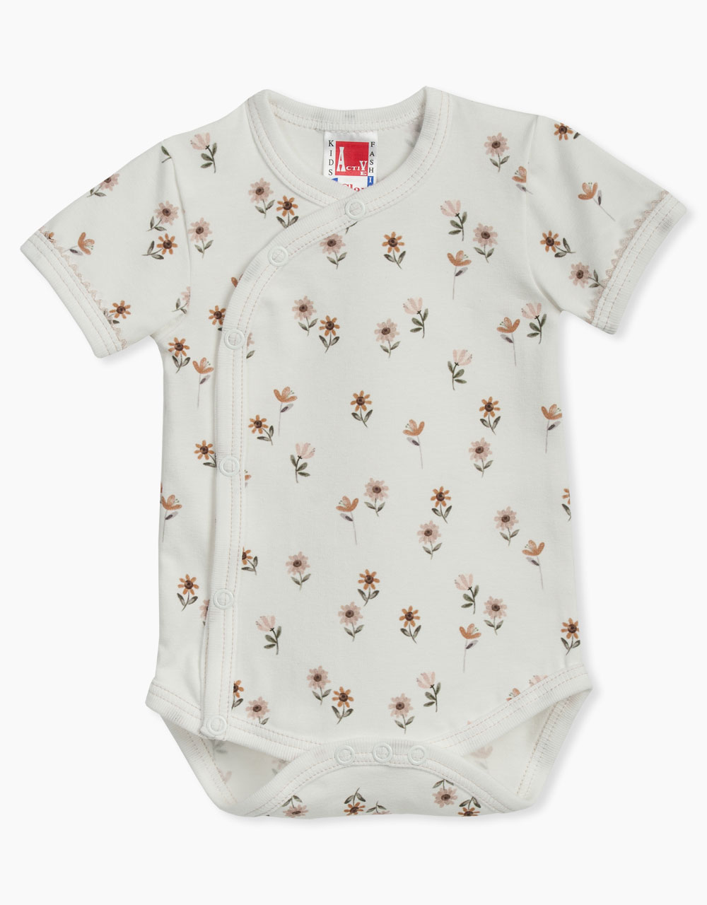 Bodi na preklop KR s potiskom ljubkih rožic