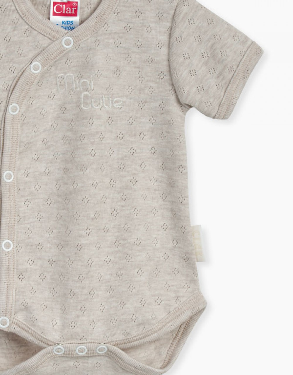 Bodi na preklop KR z žakardnim vzorcem Hello Baby