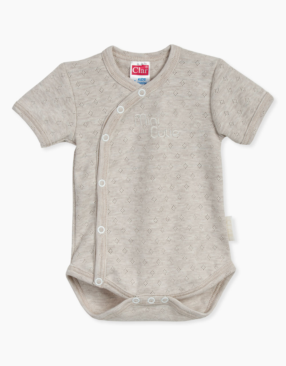 Bodi na preklop KR z žakardnim vzorcem Hello Baby