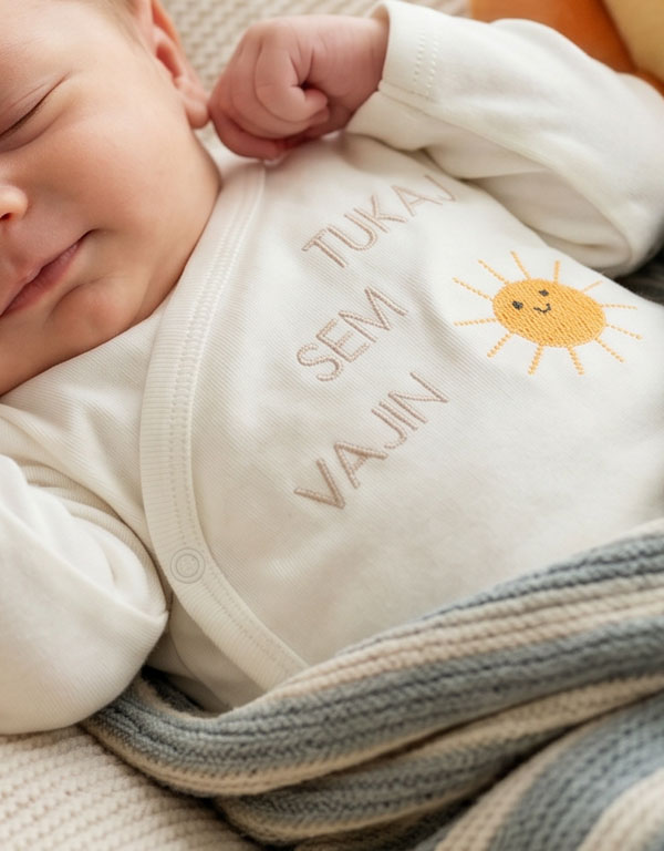 Bodi za dojenčka z napisom tukaj sem vajin sonček