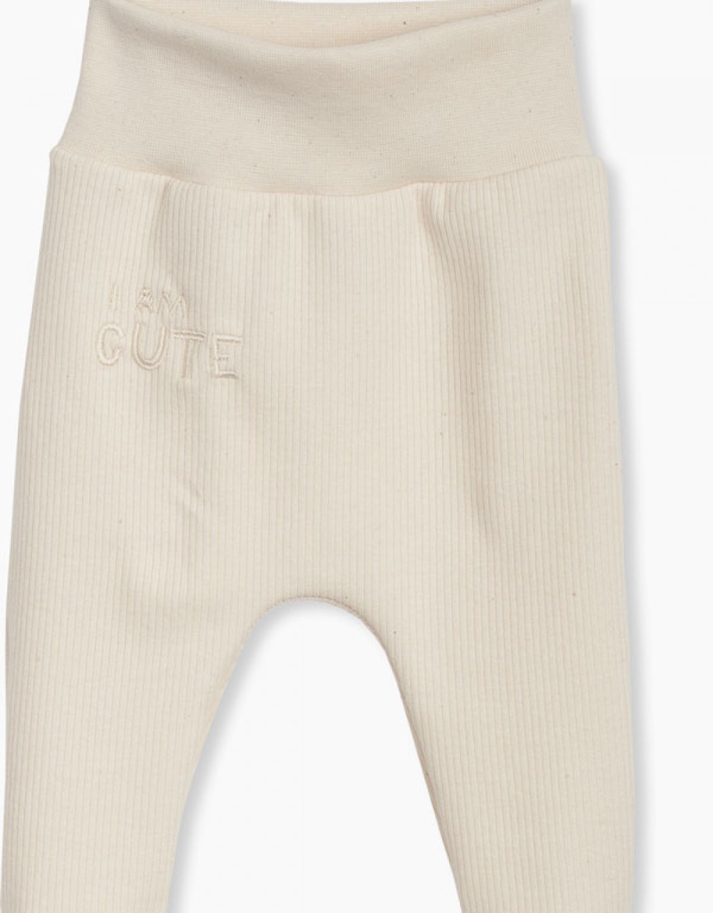 Hlače do pasu s stopali Natural z vezenjem