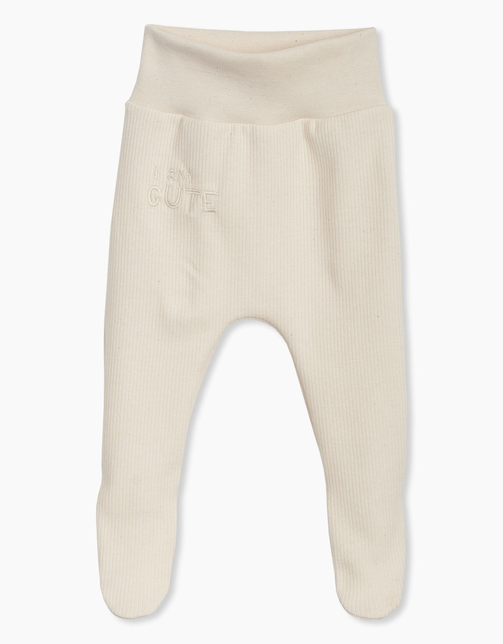 Hlače do pasu s stopali Natural z vezenjem