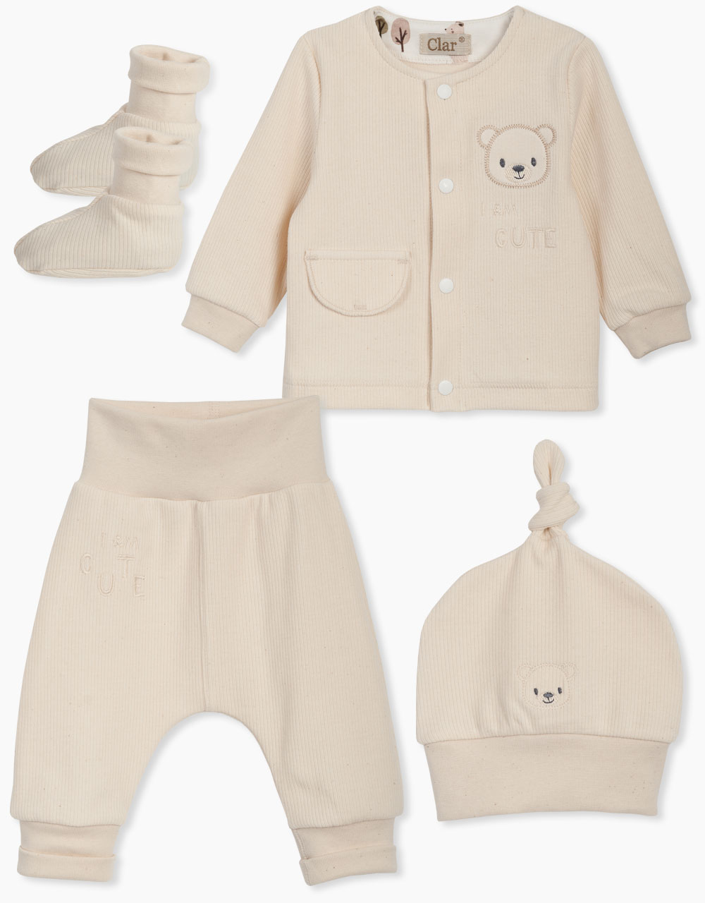 Komplet za dojenčka Natural 4 delni  medvedek