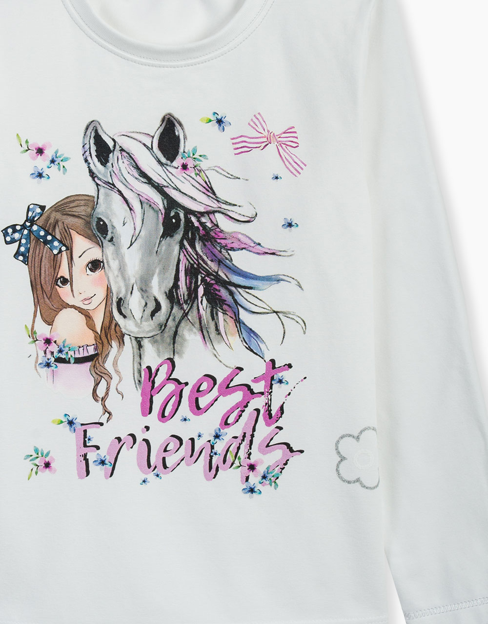Majica dolgi rokav s potiskom Best Friends