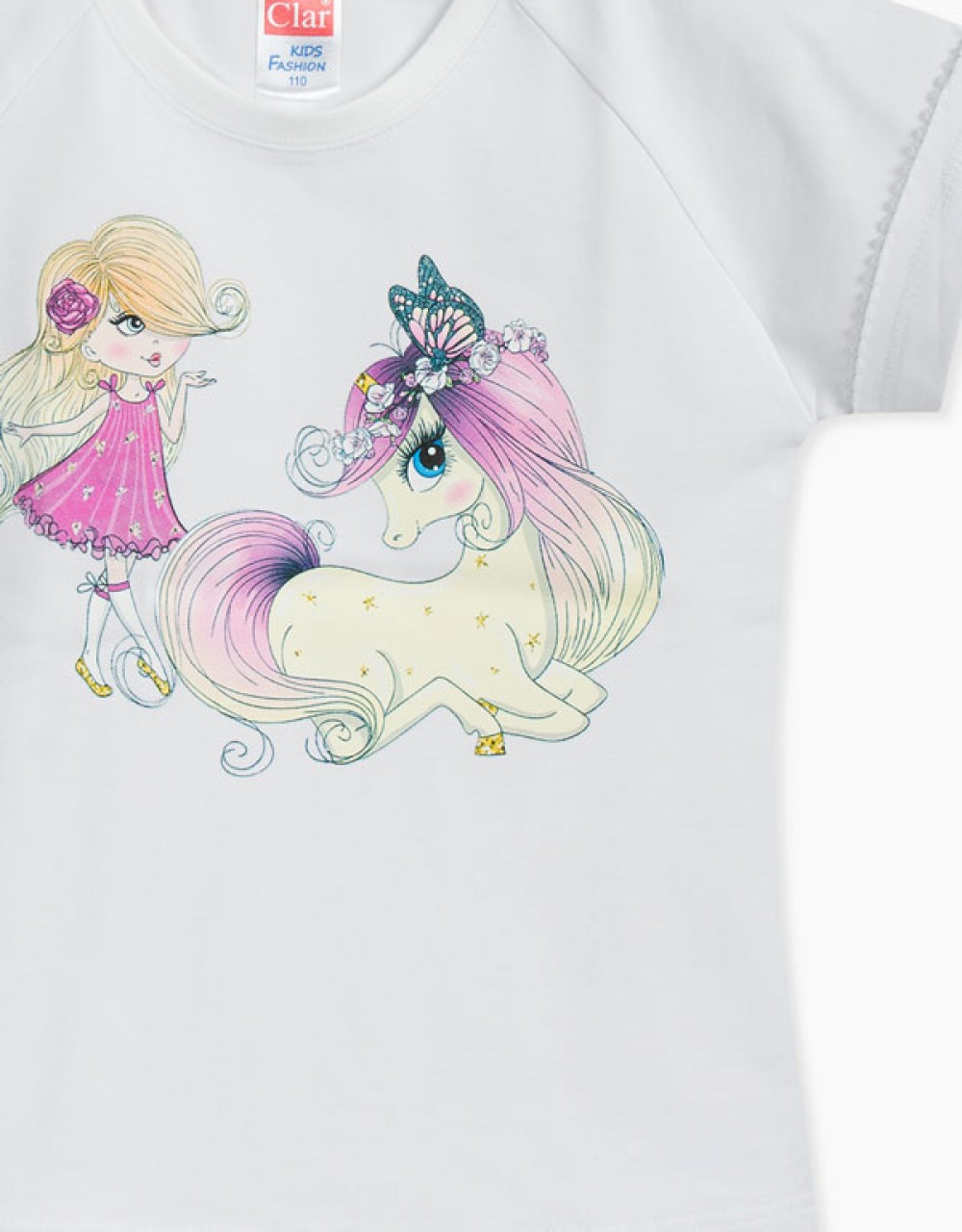 Majica kratek rokav s potiskom Princeska in konj