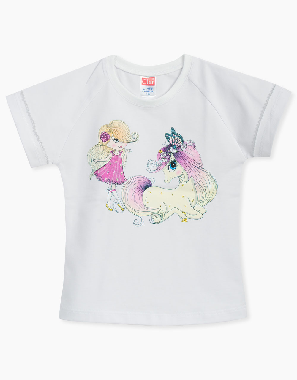 Majica kratek rokav s potiskom Princeska in konj