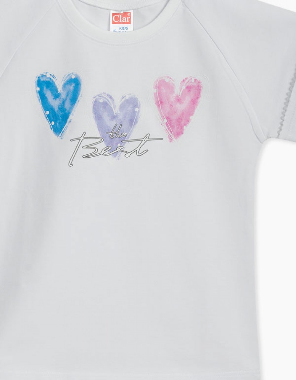 Majica kratek rokav s potiskom trije srčki