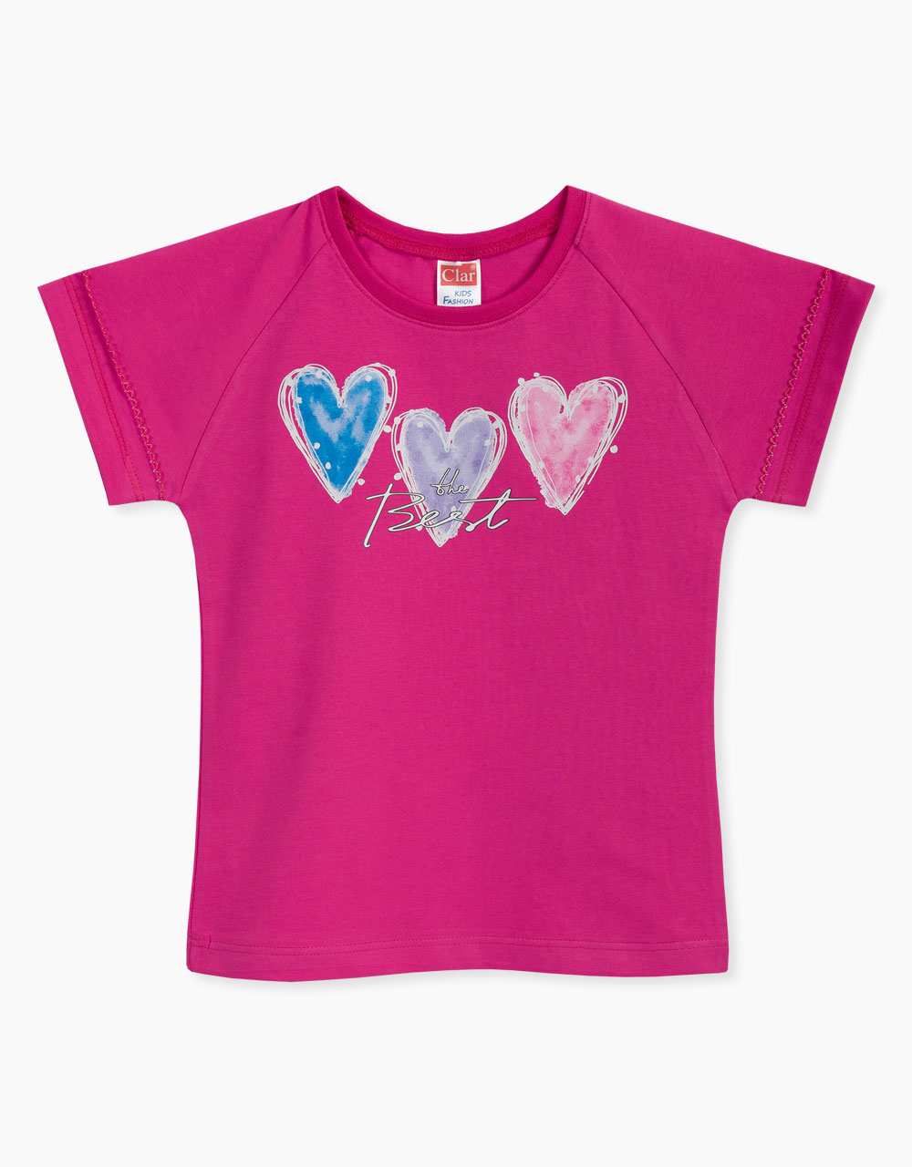 Majica kratek rokav s potiskom trije srčki