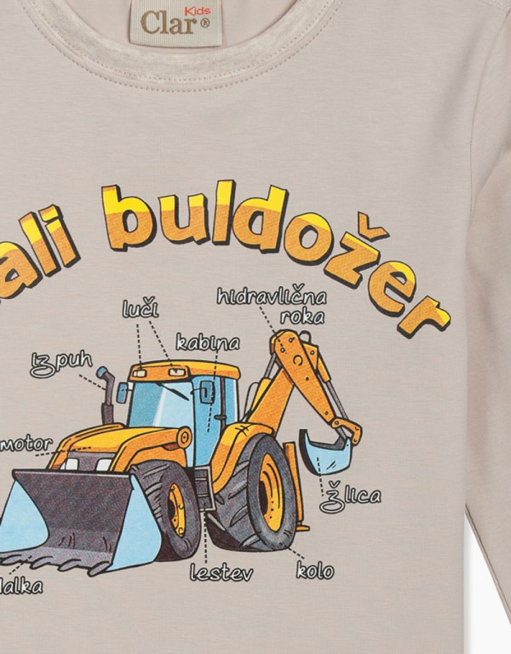 Otroška majica dolgi rokav mali buldožer