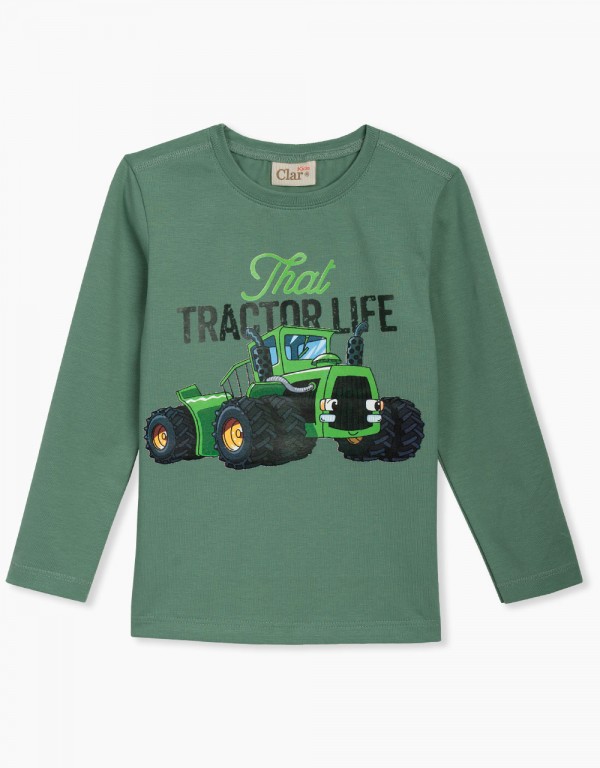 Otroška majica dolgi rokav Tractor Life