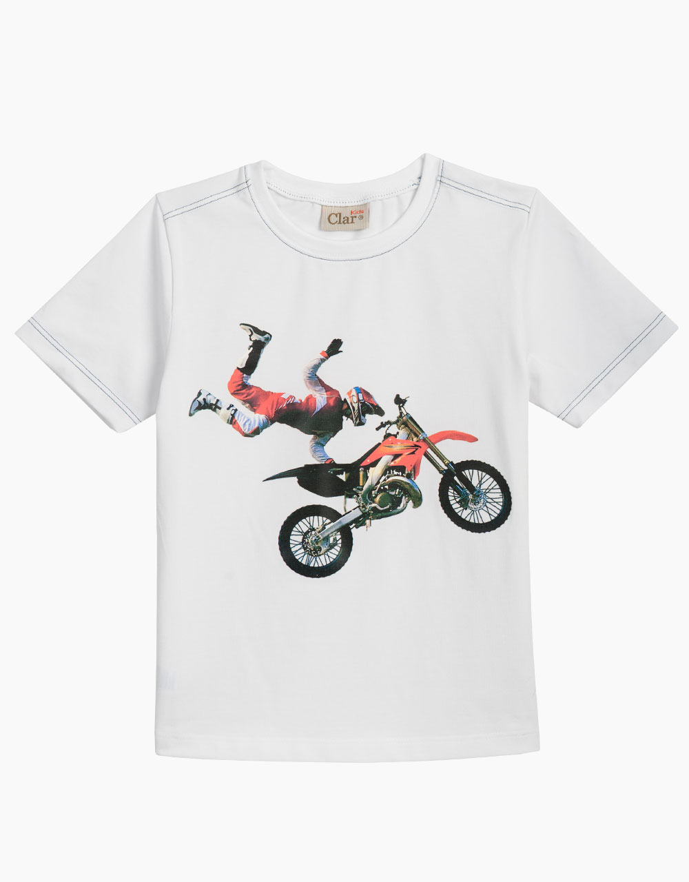 Otroška majica kratek rokav z grafiko motor