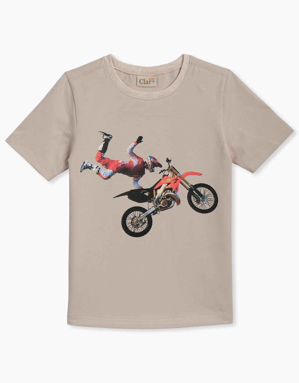Otroška majica kratek rokav z grafiko motor