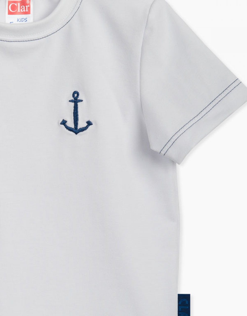 Otroška majica kratek rokav z vezenim sidrom