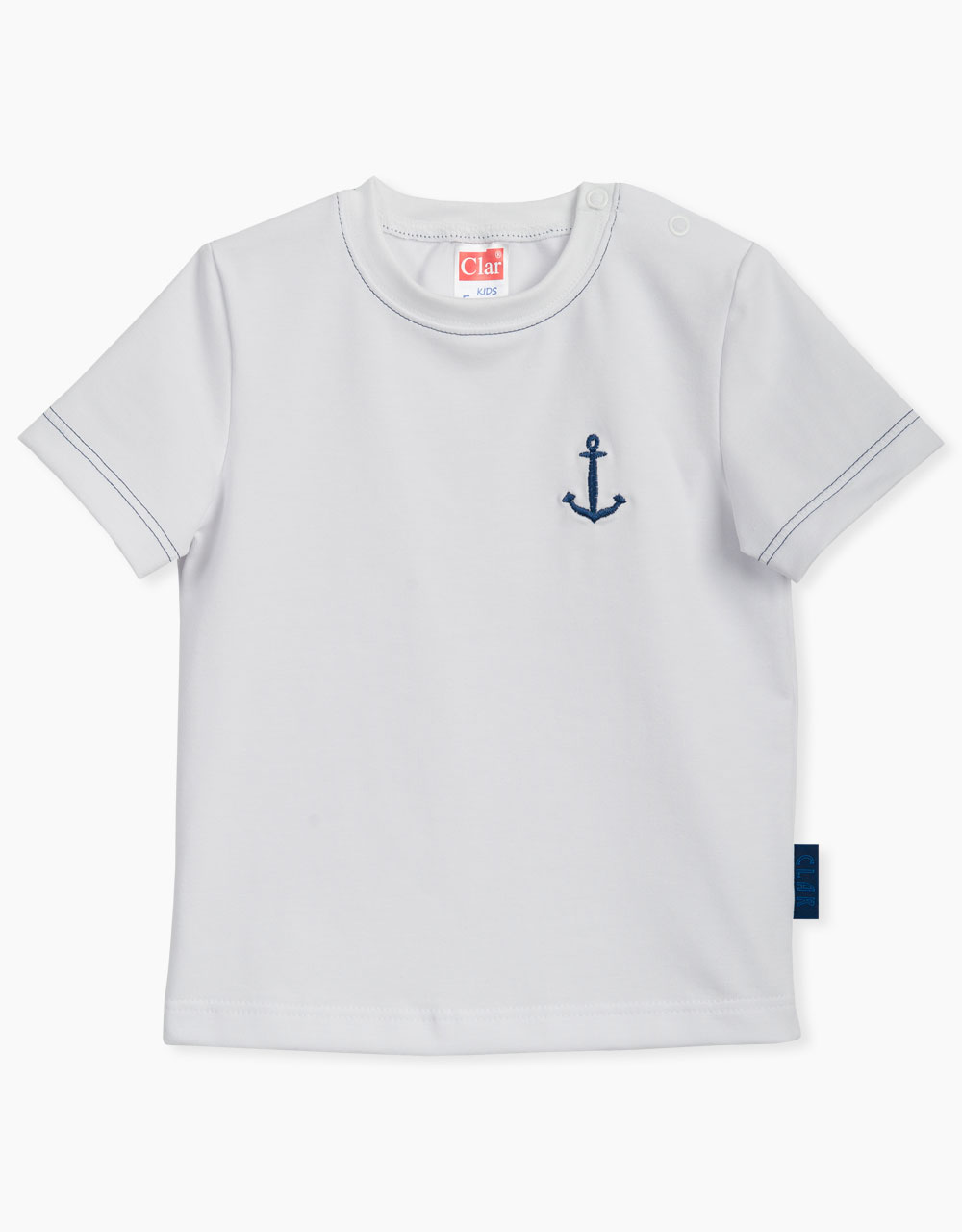 Otroška majica kratek rokav z vezenim sidrom