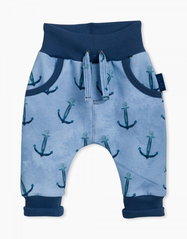 Otroške Baggi hlače iz bombaža s potiskom sidro