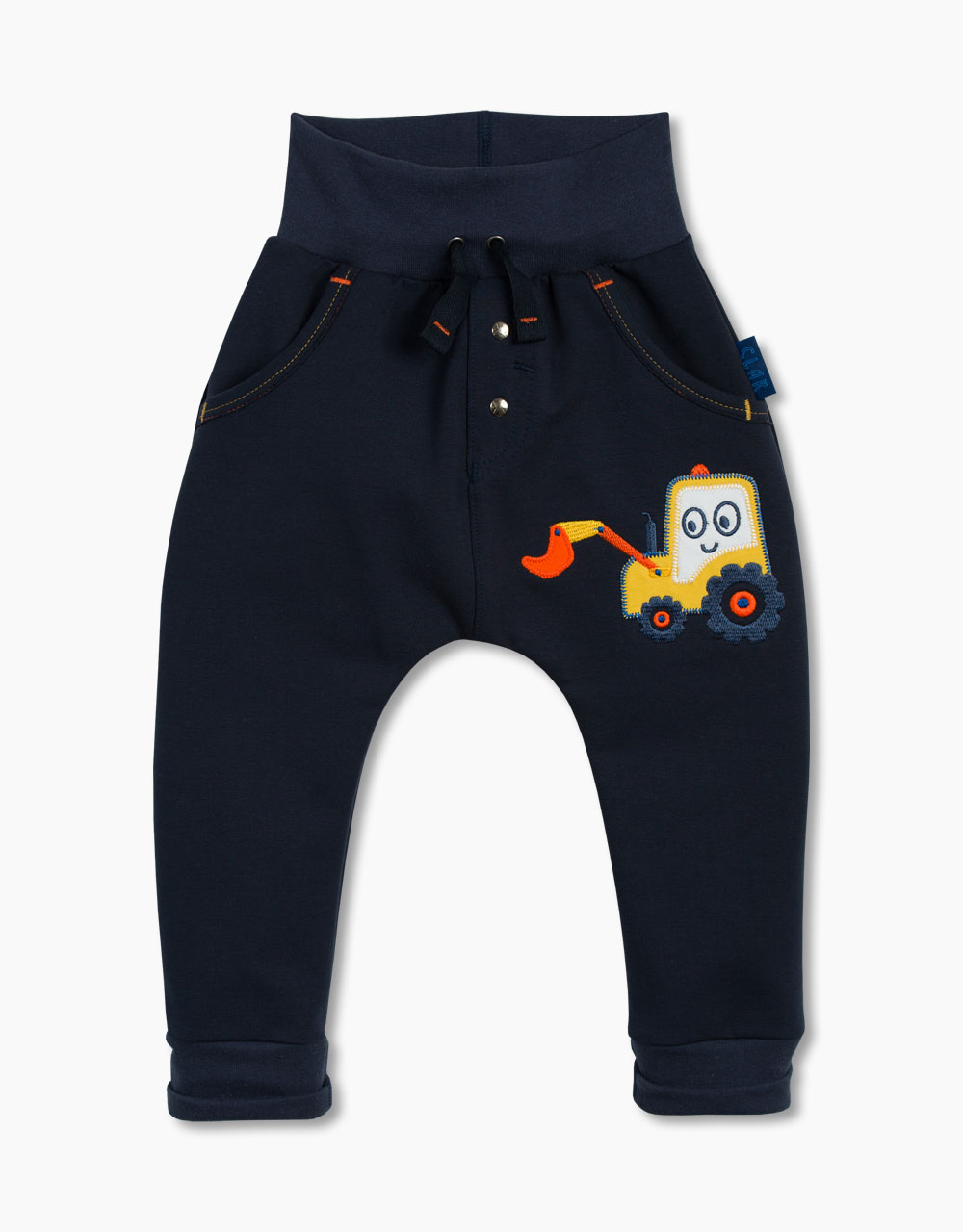 Otroške baggy hlače z vezenim bagerjem