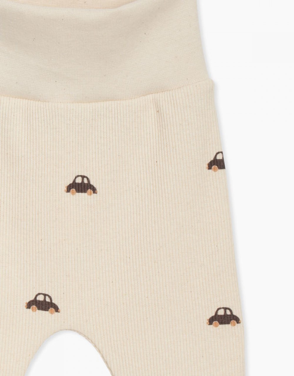 Otroške hlače legice do pasu Natural avtomobilčki