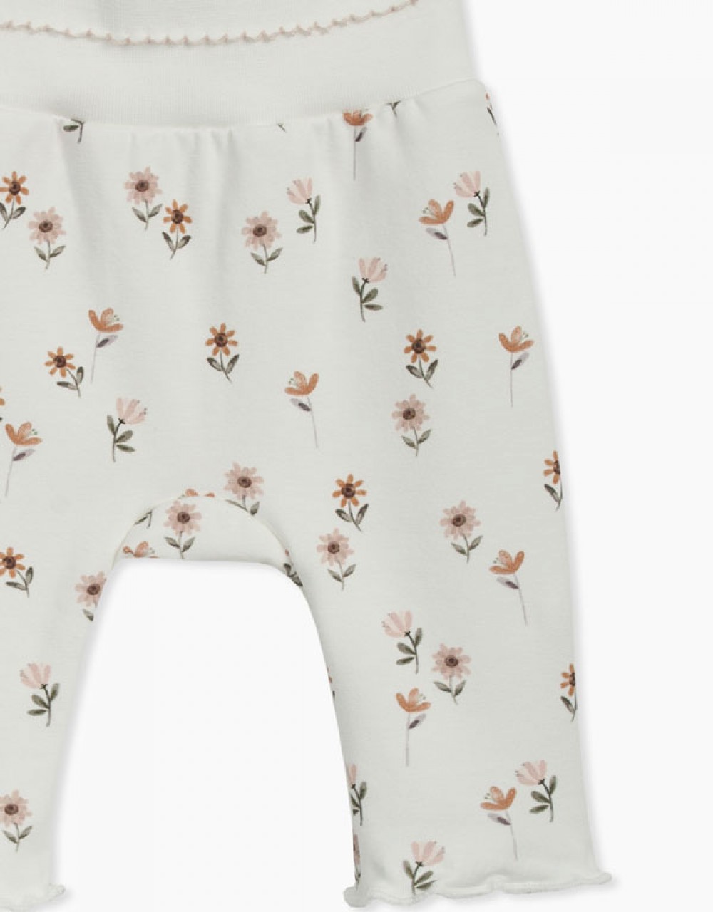 Otroške hlače legice s potiskom ljubkih rožic