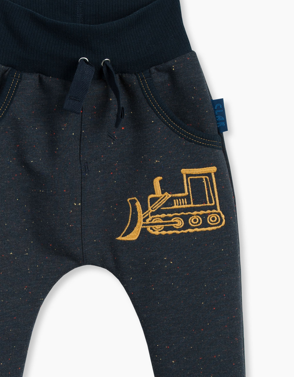 Otroške termo baggy hlače z aplikacijo buldožer