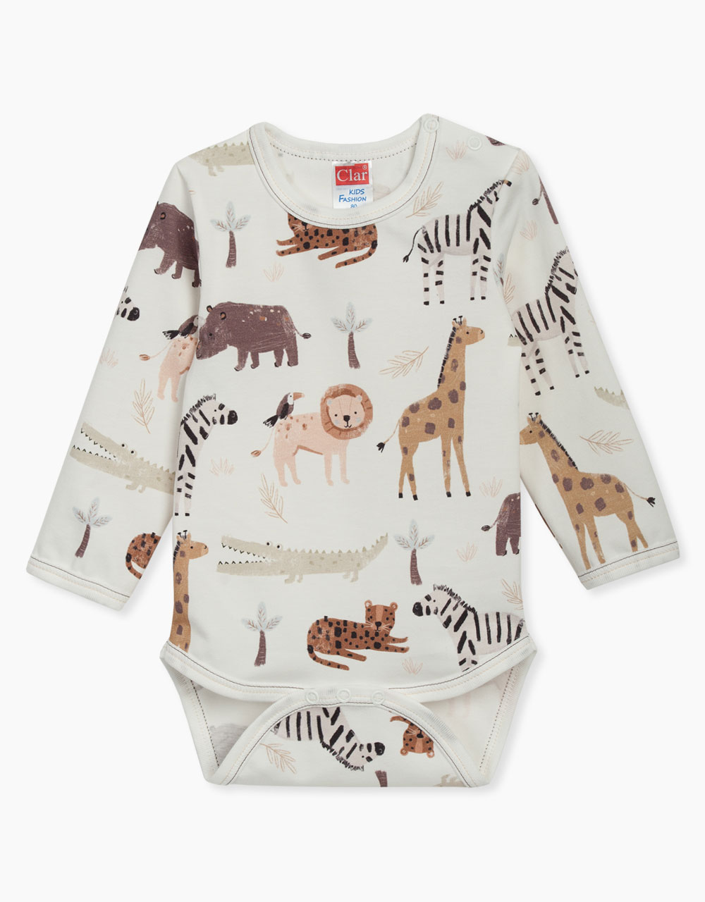 Otroški bodi dolgi rokav Safari živali