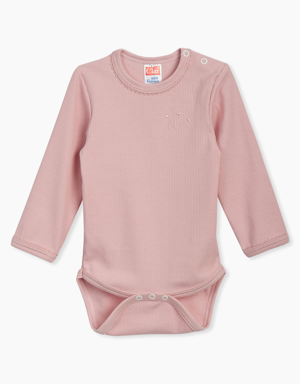 Otroški bodi iz rebrastega materiala in vezenjem