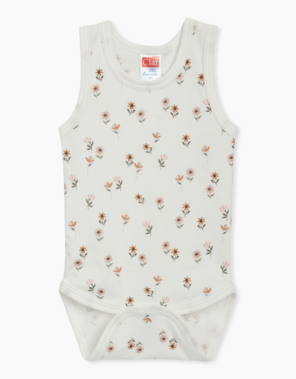 Otroški bodi na naramnice s potiskom ljubkih rožic