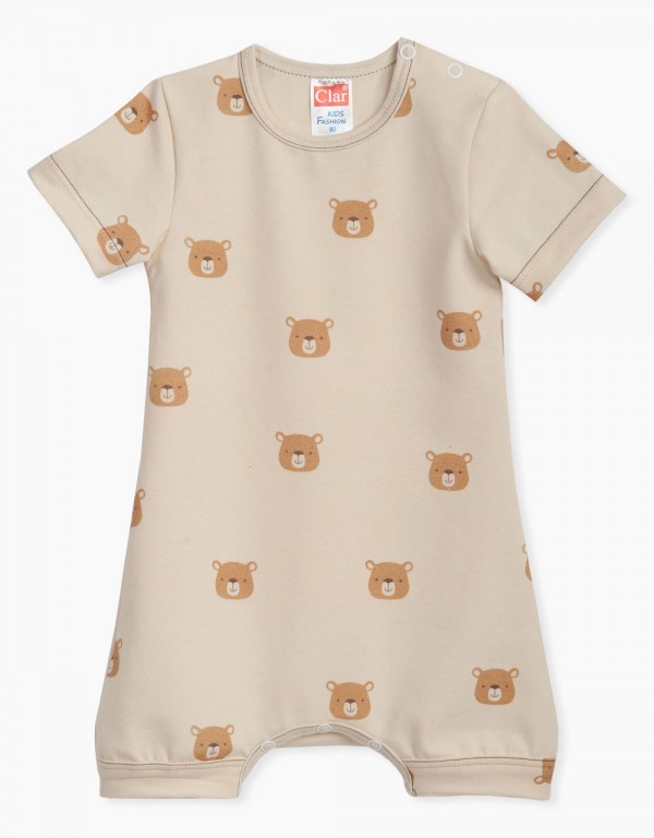 Otroški bodi-romper s potiskom ljubkih medvdkov