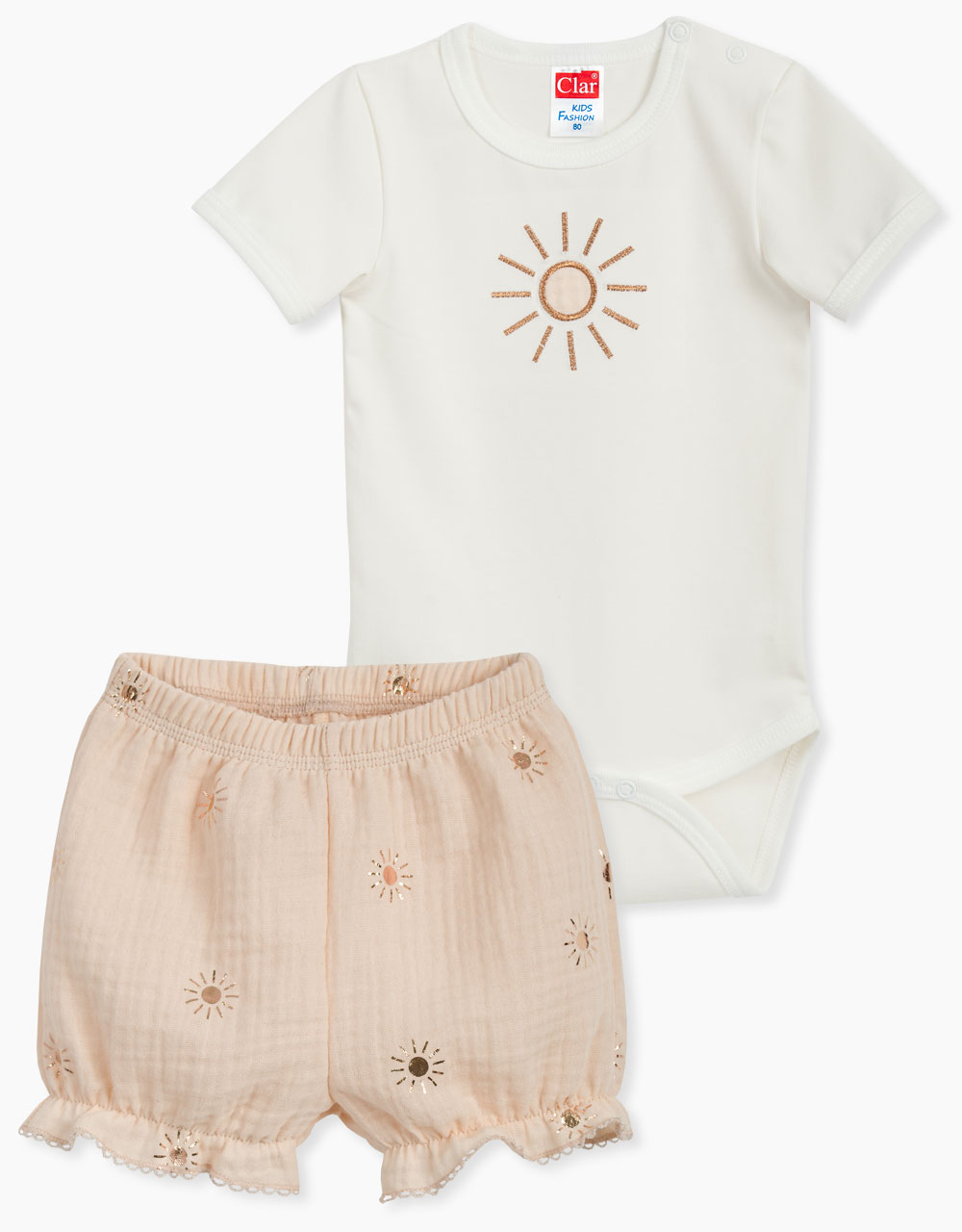 Otroški komplet iz bombažnega muslina sonček