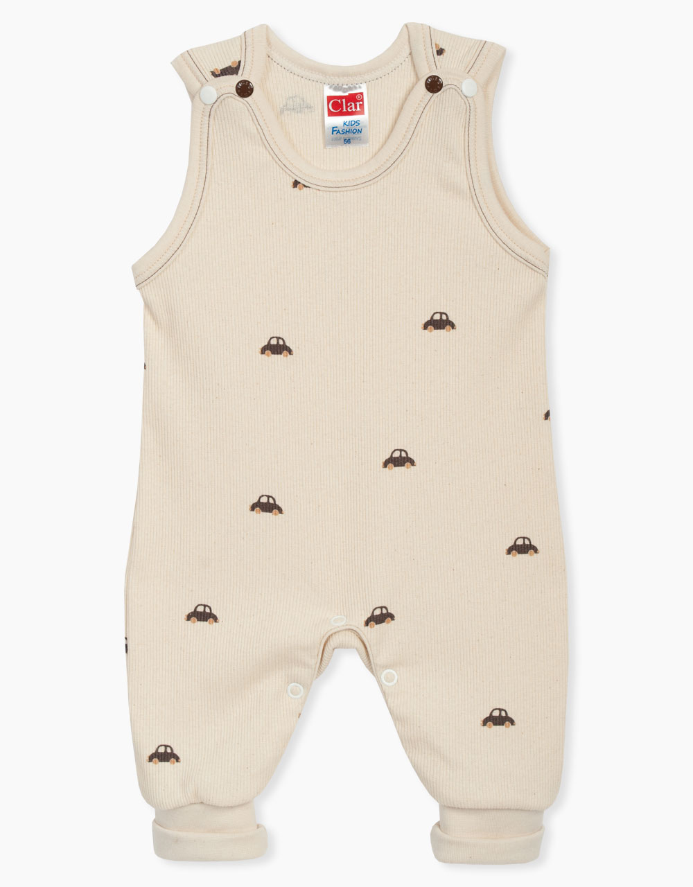 Otroški pajac na naramnice Natural avtomobilčki