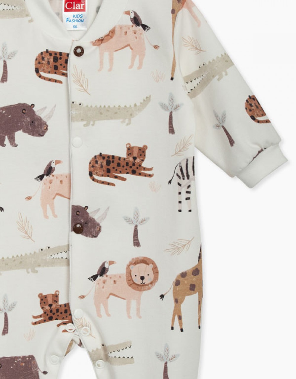 Pajac z rokavi za dojenčka  Safari živali