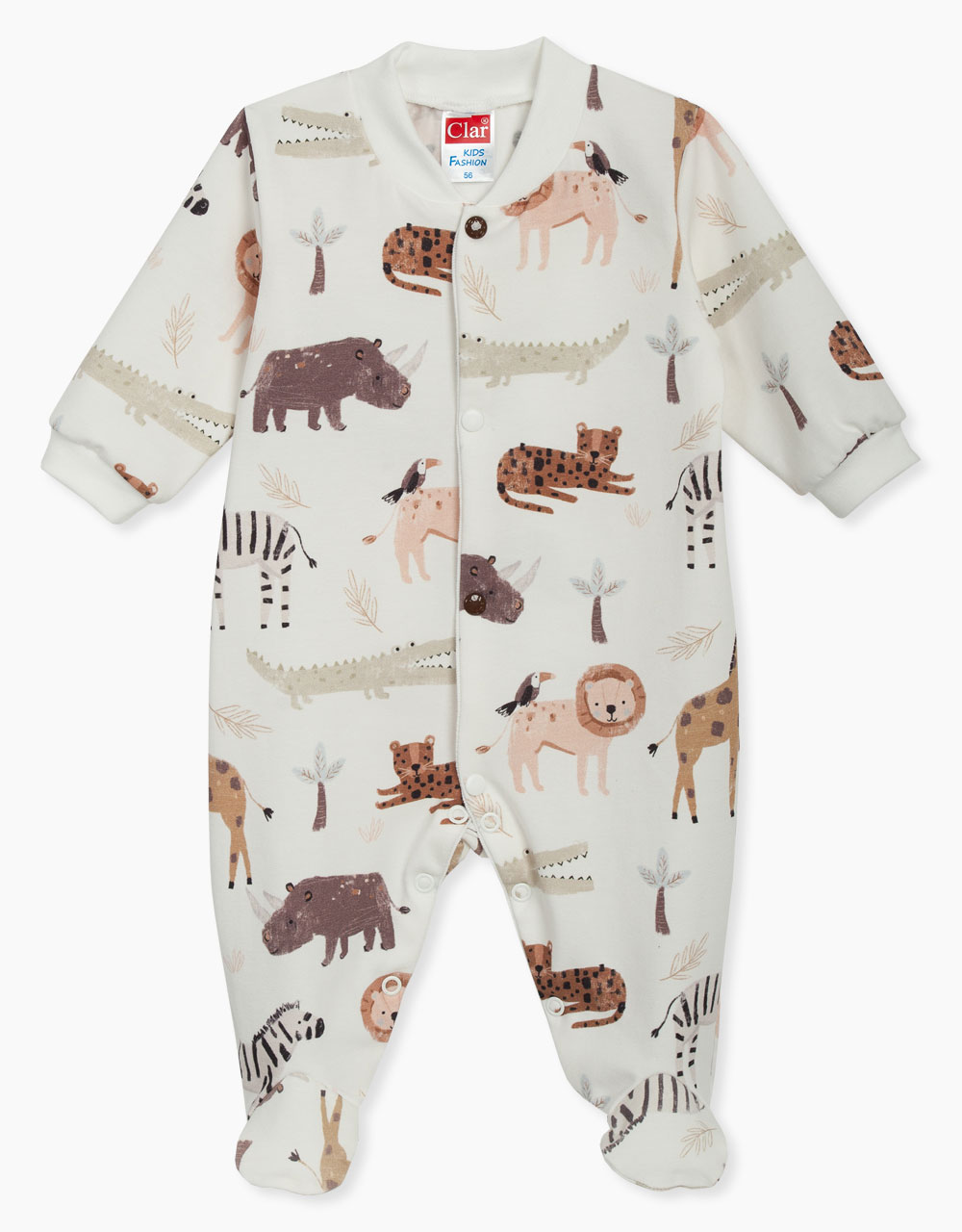 Pajac z rokavi za dojenčka  Safari živali