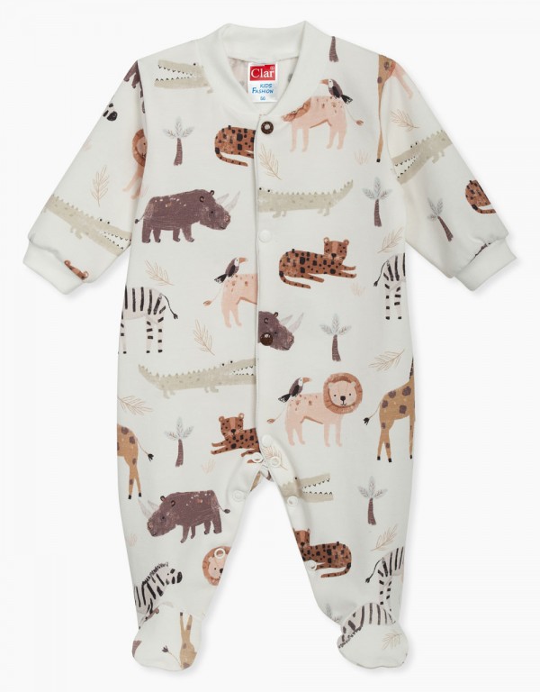 Pajac z rokavi za dojenčka  Safari živali