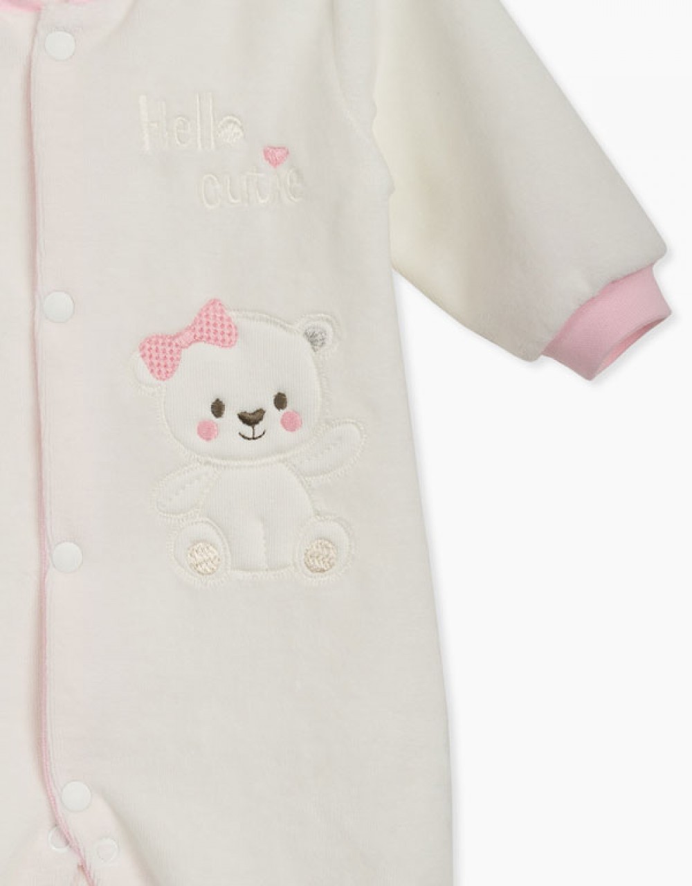 Pajac za dojenčka z rokavi iz pliša Hello Cuite