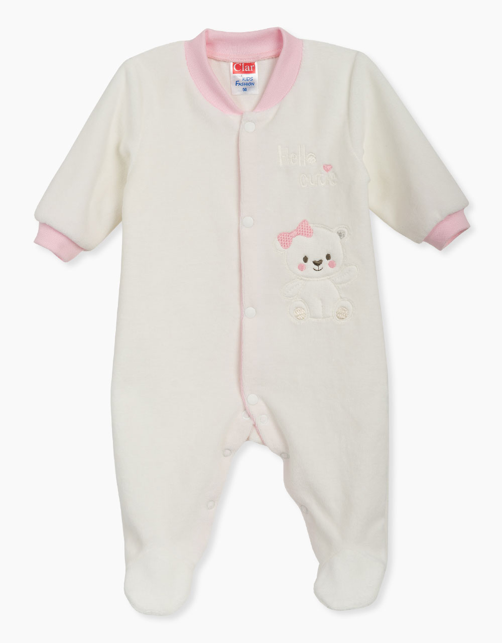 Pajac za dojenčka z rokavi iz pliša Hello Cuite