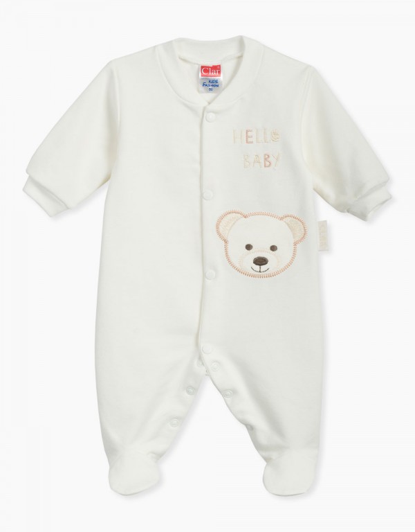 Pajac za dojenčka z vezenim medvedkom