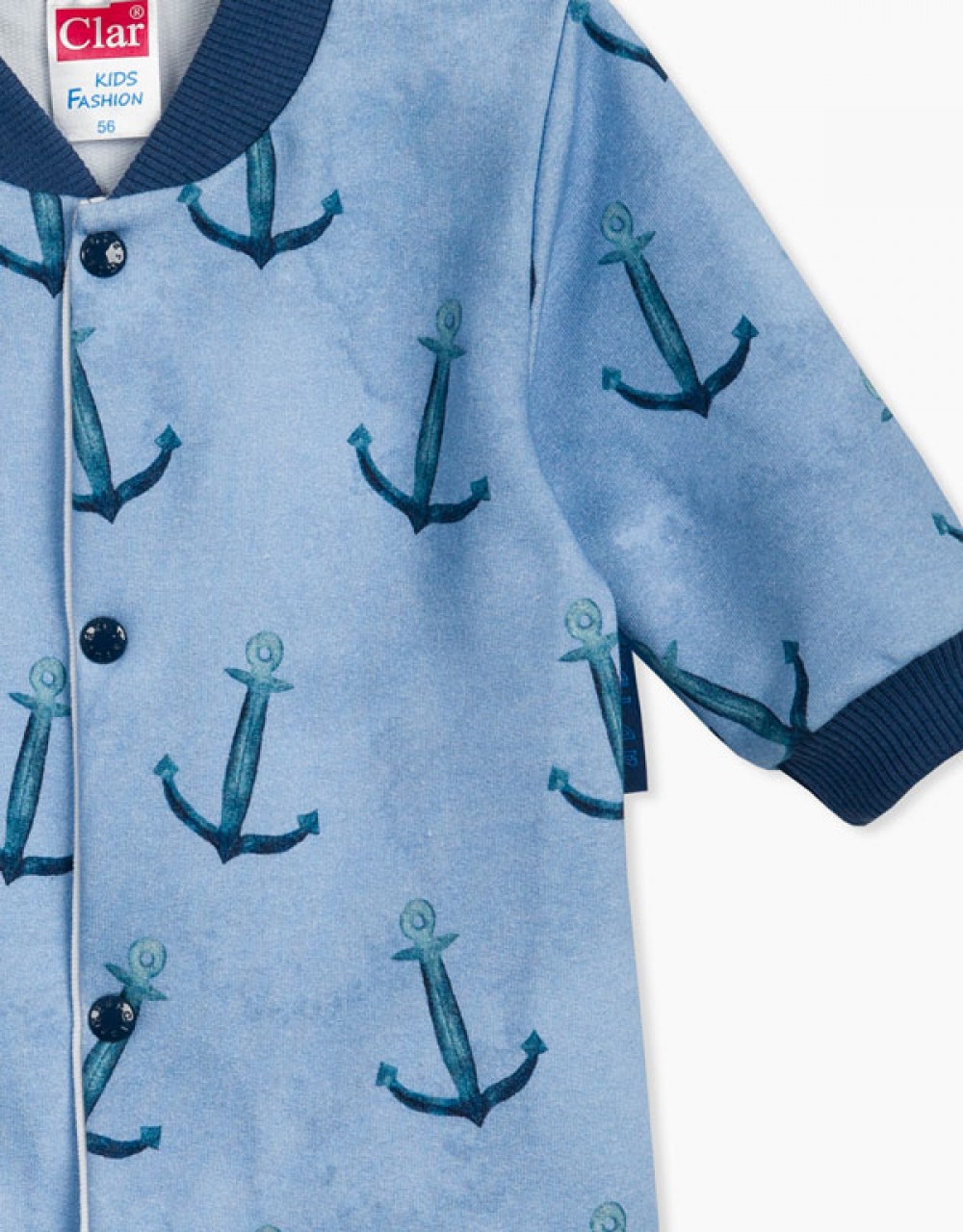 Pajac-romper brez stopal s potiskom sidro