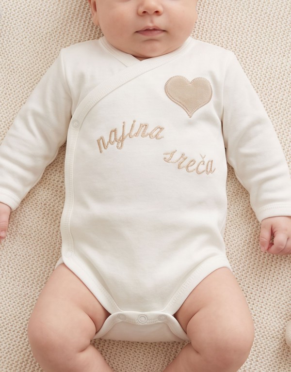 Personaliziran bodi z napisom Najina sreča